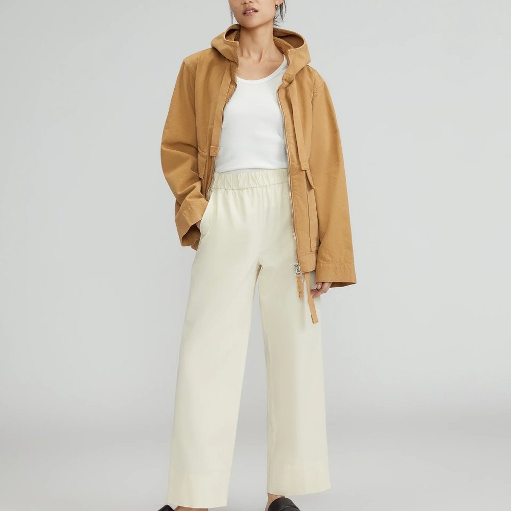 Everlane The Easy Jean pull-on wide-leg cotton canvas ivory Sz 2